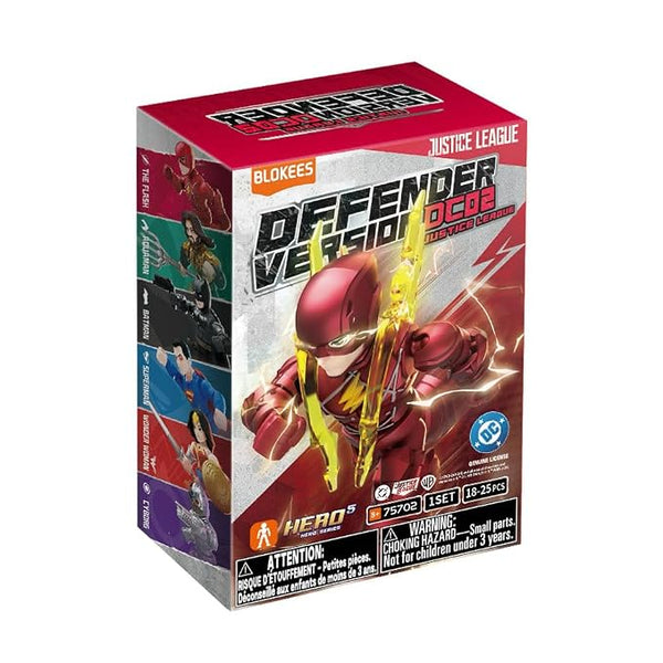 Blokees Defender Version DC02 Justice League box featuring The Flash