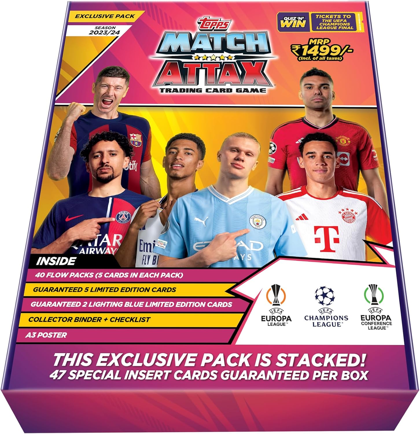 Topps UEFA Champions League Match Attax 23/24 Trading and Collectible Card Game(Exclusive Pack)